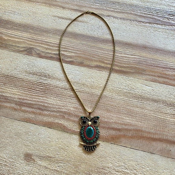 Jeweled Owl Necklace - Picture 3 of 5